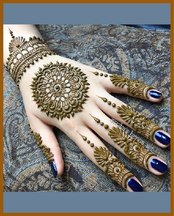 Petal Filled Mandala For Simple Back Hand Mehndi Petal Filled Mandala For Simple Back Hand Mehndi